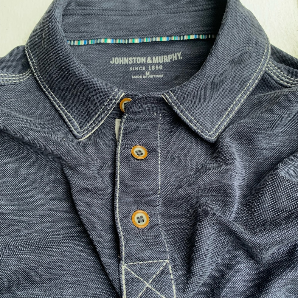 Johnston & Murphy Men’s Navy Blue Short Sleeve Polo